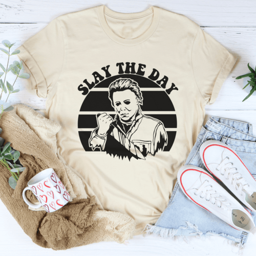 Slay The Day Tee – Spooky Halloween Graphic Shirt