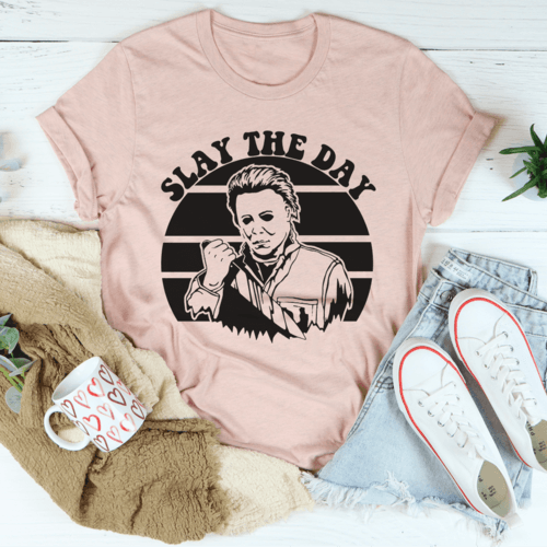 Slay The Day Tee – Spooky Halloween Graphic Shirt