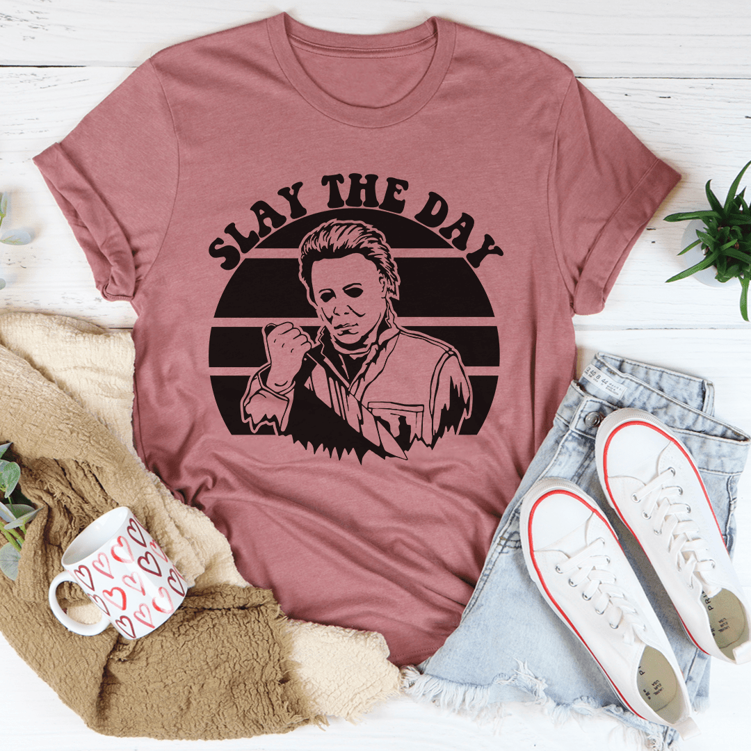 Slay The Day Tee – Spooky Halloween Graphic Shirt