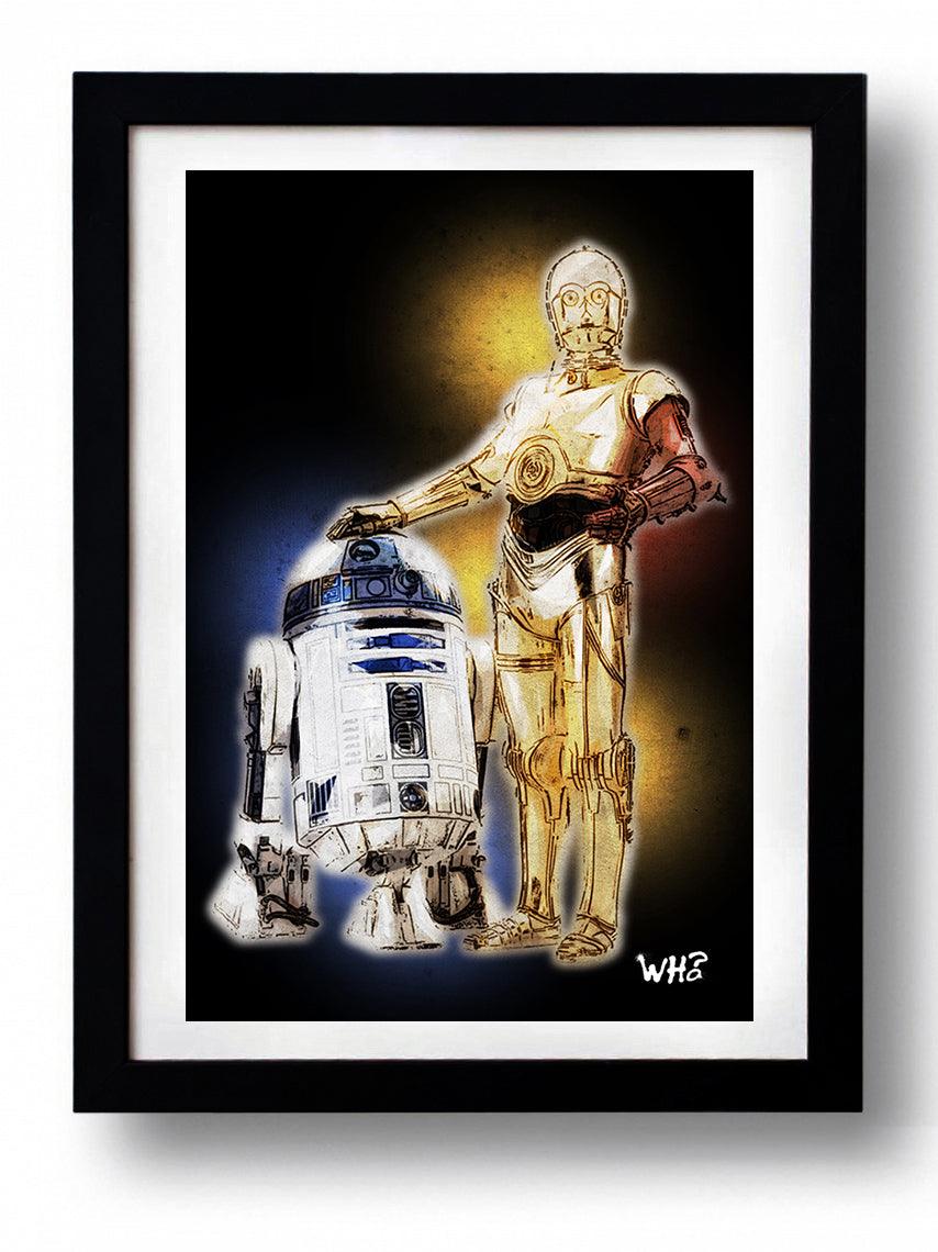 Star Wars GOLD & BLUE BLACK wall art by WHO - Hollywood Box