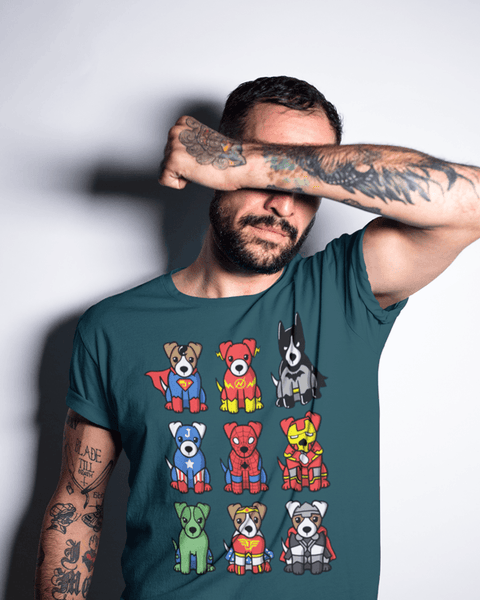 Super Heroes Dogs T-shirt - Hollywood Box