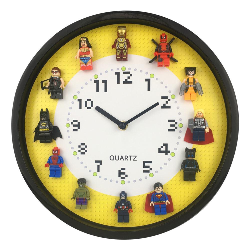 Superhero Building Block DIY Wall Clock - Hollywood Box