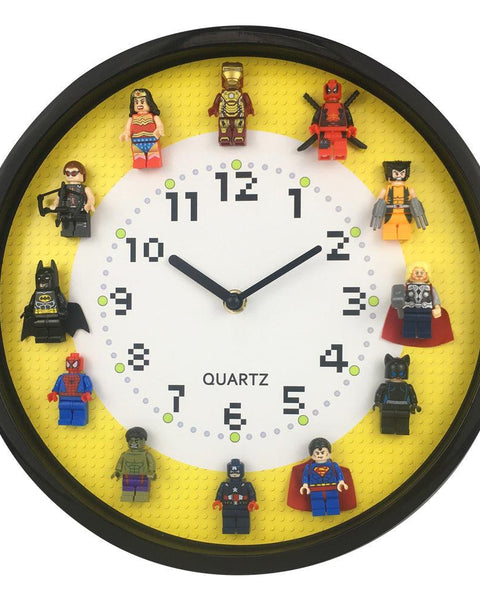 Superhero Building Block DIY Wall Clock - Hollywood Box