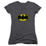 Batman-Pixel Symbol - Junior Tee - Charcoal - Medium