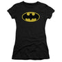 Batman-Classic Logo - Short Sleeve Junior Sheer Tee - Black - L