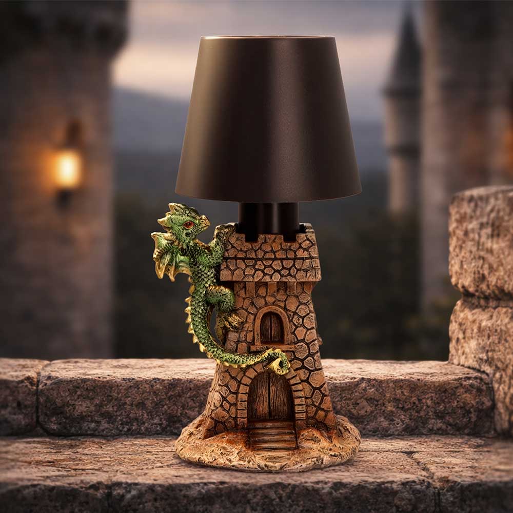 Green Dragon Castle Lamp 24.4cm