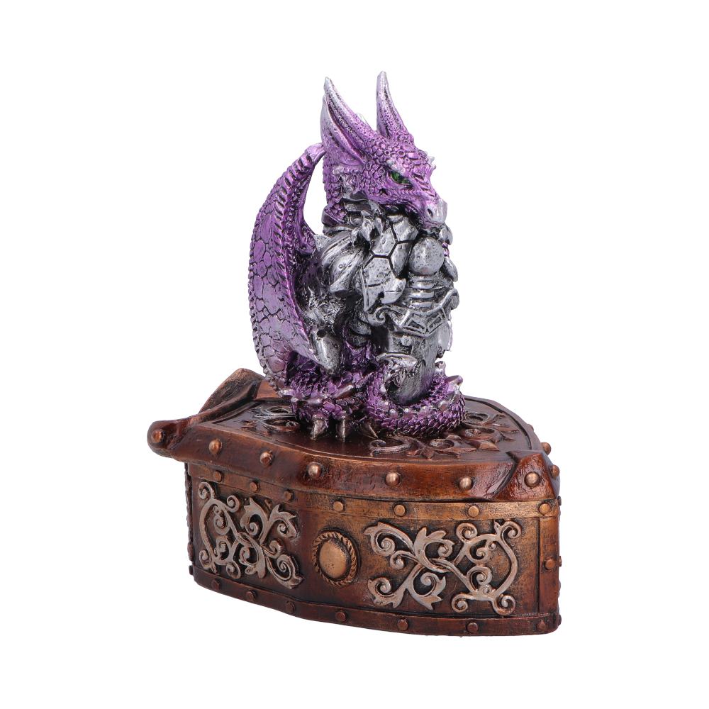 Purple Dragon on Shield Box 13.8cm