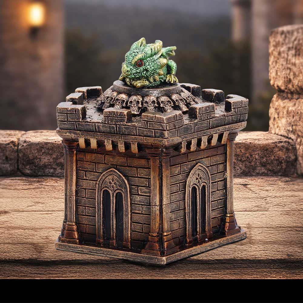 Green Dragon on Castle Crypt Box 12.5cm