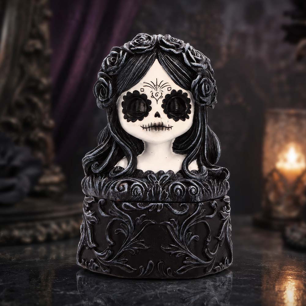 Flor De Muerte Day of the Dead Trinket Box 12.4cm
