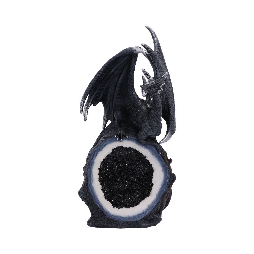 Black Dragon on Geode Figurine 22.6cm