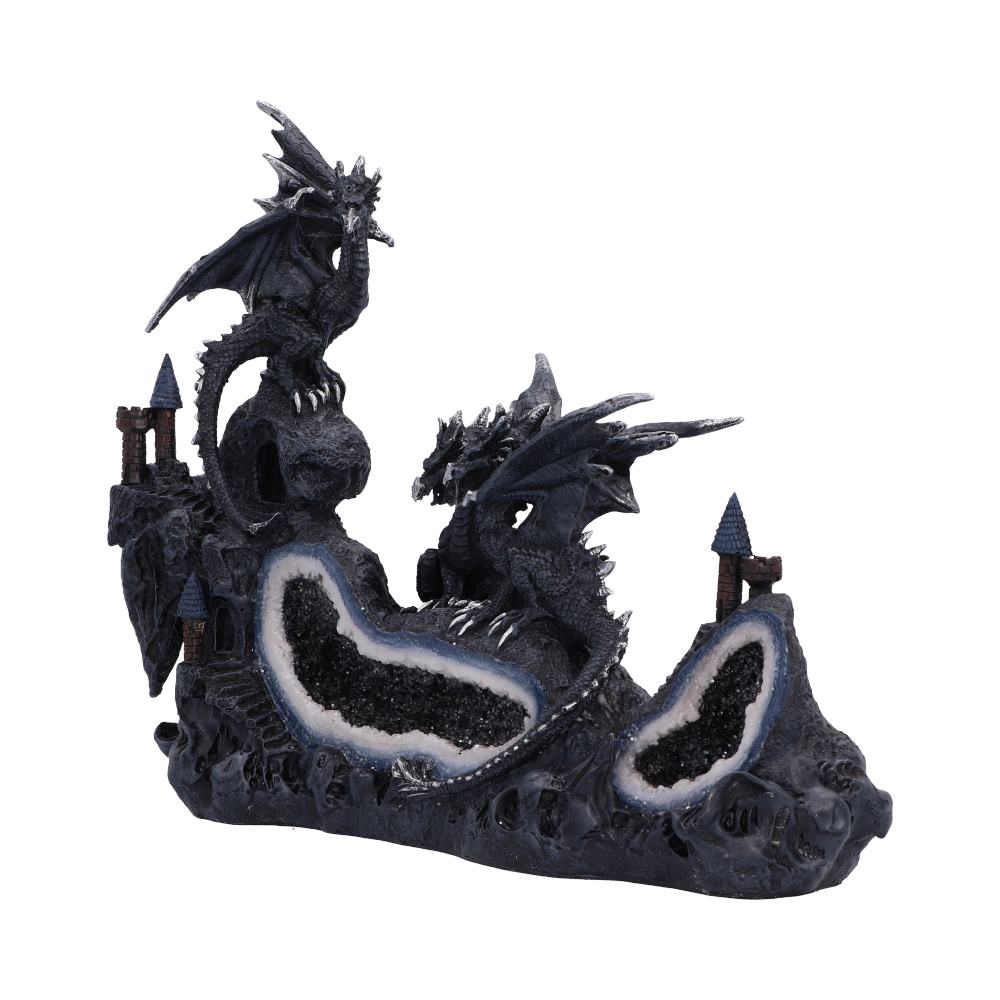 Guardian Dragons on Geode 22.5cm