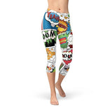 Womens Comic Book Capri Leggings - Hollywood Box