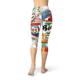 Womens Comic Book Capri Leggings - Hollywood Box