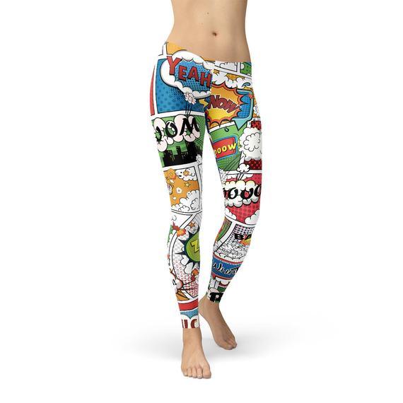 Womens Comic Book Leggings - Hollywood Box