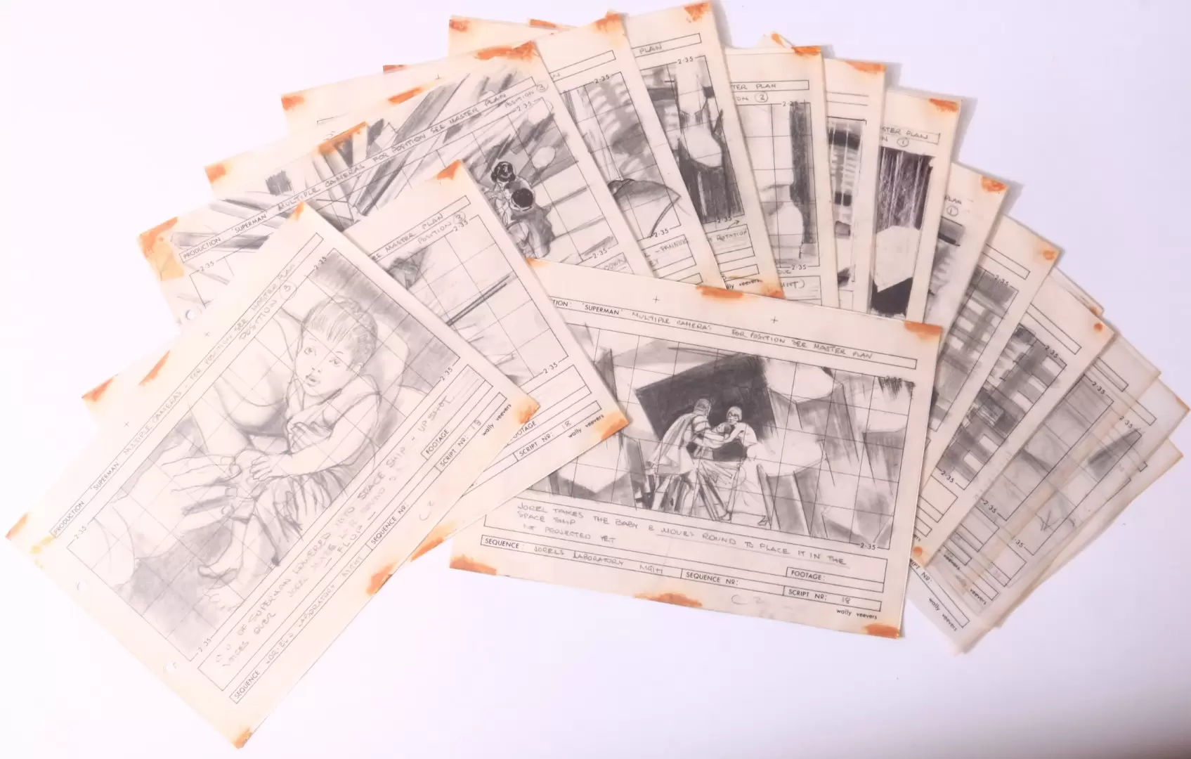 Original Superman (1978) storyboarding images to go on display at London’s Rare Book Fair
