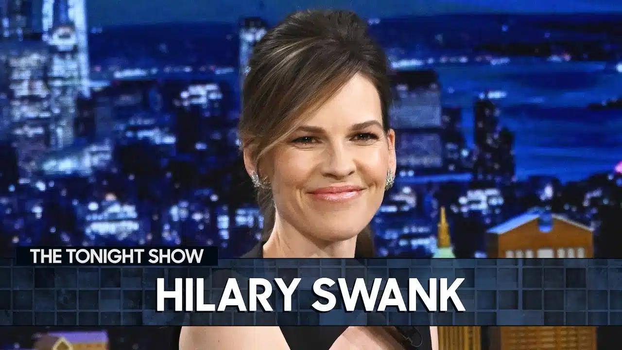 Hilary Swank Gifts Jimmy an ABBA Vinyl and Talks Ordinary Angels with Alan Ritchson